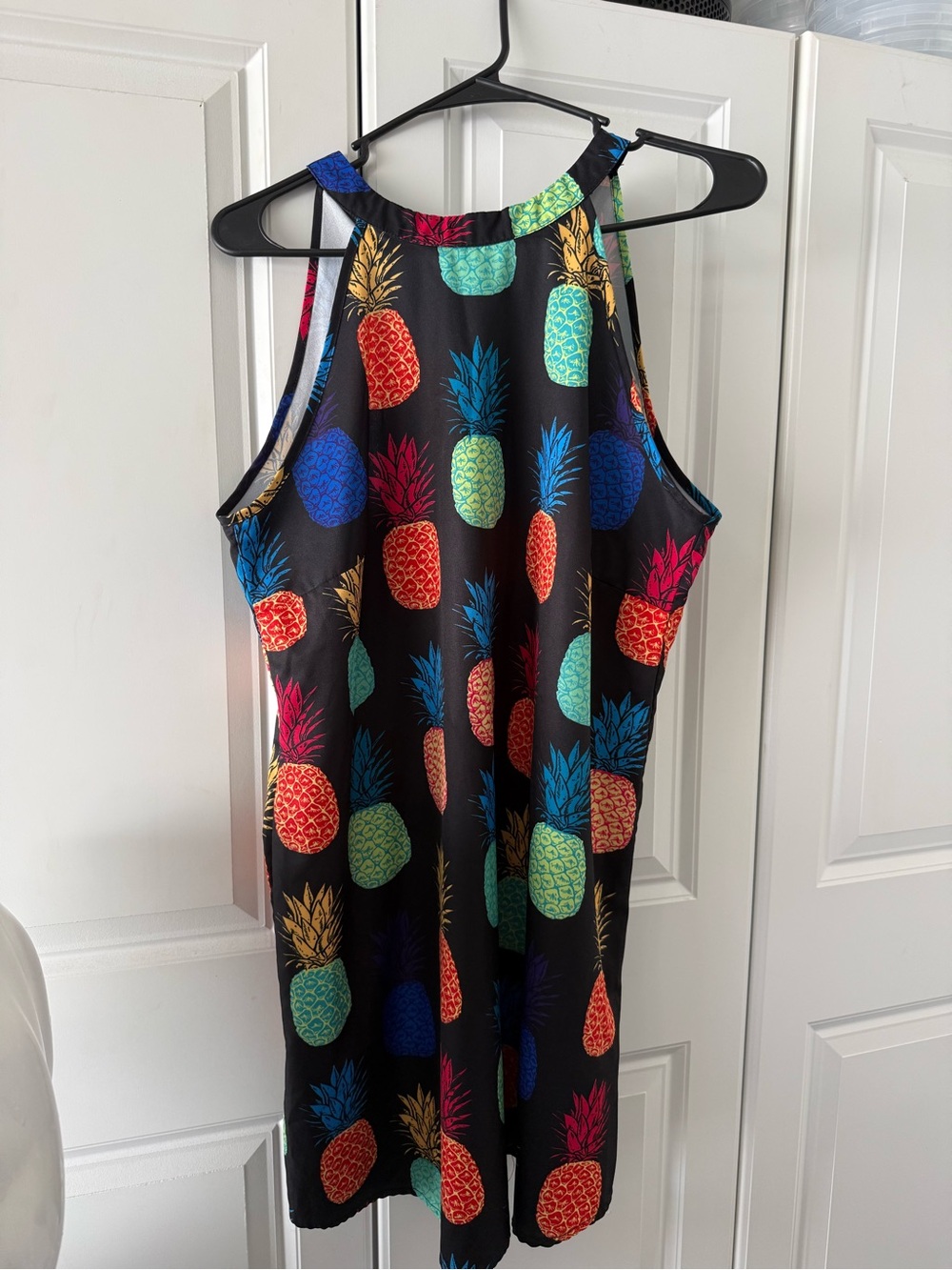 Multicolor Pineapple Tank Dress on Black